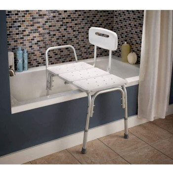 Carex Bathtub Transfer Bench Shower Bench And Bath Bench With Height Adjustable Legs Convertible To Right Or Left Hand Entry