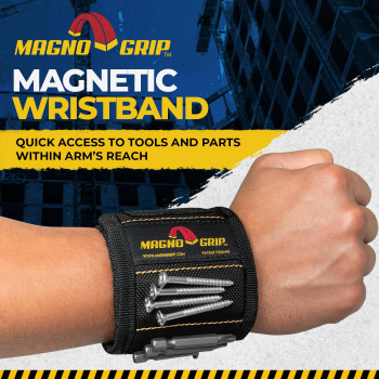 Magnogrip Magnetic Wristband For Holding Screws Nails Drill Bits For Men Super Strong Magnets Great Diy Gifts For Christma