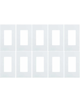 Leviton 80301Sw 1Gang Decora Plus Wallplate Screwless Snapon Mount 10 Pack White