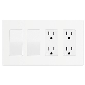 Enerlites Si8834Wsticker Screwless Decorator Wall Plates Child Safe Outlet Covers Size 4Gang 468 H X 830 L Unbreak