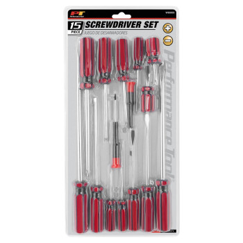 Performance Tool W80005 15Piece Screwdriver Set For Versatile And Precise Diy And Professional Applications