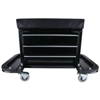 Performance Tool W85025 3Drawer Rolling Tool Chest Seat With Magnetic Side Trays Black