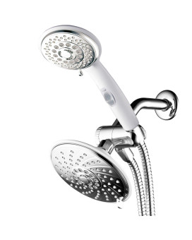 Hotelspa 30Setting Ultraluxury 3 Way Rainfall Showerheadhandheld Shower Combo With Patented Onoff Pause Switch Dual White