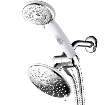 Hotelspa 30Setting Ultraluxury 3 Way Rainfall Showerheadhandheld Shower Combo With Patented Onoff Pause Switch Dual White