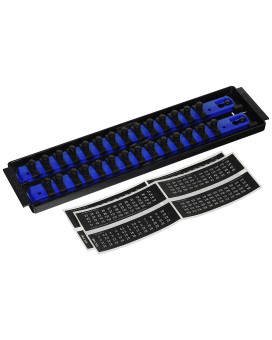 Ernst Manufacturing 8496 Socket Boss 2Rail 38Inchdrive Socket Organizer 13Inch Blue