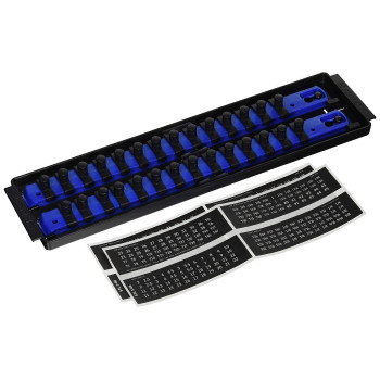 Ernst Manufacturing 8496 Socket Boss 2Rail 38Inchdrive Socket Organizer 13Inch Blue