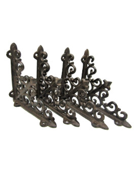 Set Of 4 Vintage Style Cast Iron Shelf Brackets Braces 55 X 55 Inch