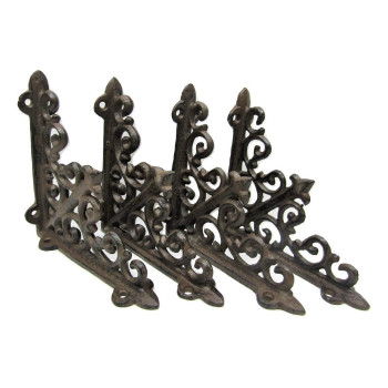 Set Of 4 Vintage Style Cast Iron Shelf Brackets Braces 55 X 55 Inch