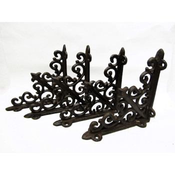 Set Of 4 Vintage Style Cast Iron Shelf Brackets Braces 55 X 55 Inch