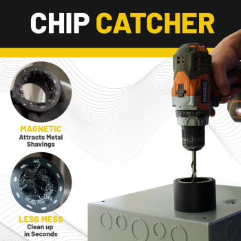 Rackatiers Chip Catcher Magnetic Metal Drill Chip Collector Metal Shavings Catcher Metal Drill Shaving Catcher For Electri