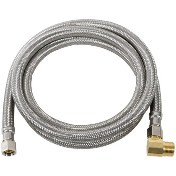 Certified Appliance Accessories Dishwasher Hose With 90 Degree Mip Elbow Water Supply Line 5 Feet Pvc Core With Premium Braid