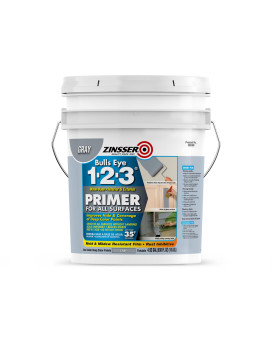 Zinsser 285090 Bulls Eye 123 Waterbase Primer 5 Gallon Gray