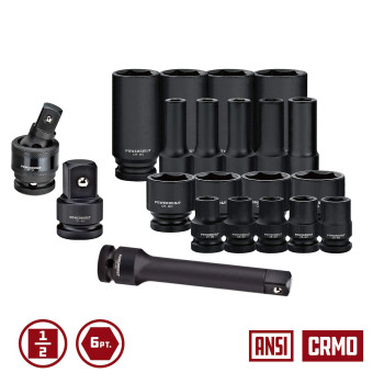 Powerbuilt 949012 Imact 63Pc 12 Dr Master Impact Socket Set