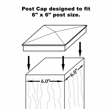 Nuvo Iron Pyramid Post Cap 6 X 6 Black