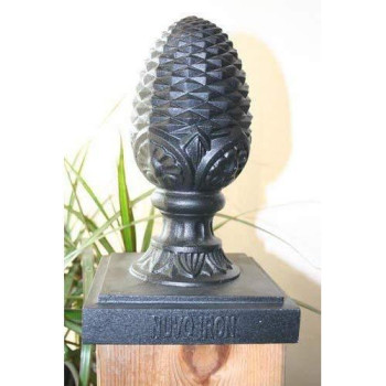 Nuvo Iron Decorative Pineapple Post Cap For 55 X 55 Posts Black Pcp08