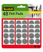 Scotch Heavy Duty Felt Furniture Pads 48 Pcs Felt Furniture Pads For Hardwood Floors Round Gray 1