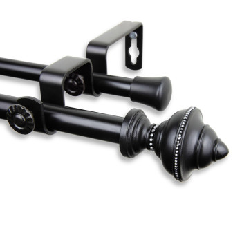 Rod Desyne Palace Double Curtain Rod 84120 Black