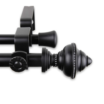 Rod Desyne Palace Double Curtain Rod 84120 Black