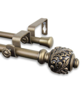 Rod Desyne Home Decorative Tilly Double Curtain Rod 84120 Inch Antique Gold