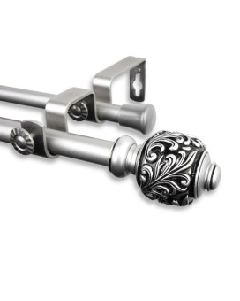 Rod Desyne Home Decorative Tilly Double Curtain Rod 4884 Inch Satin Nickel