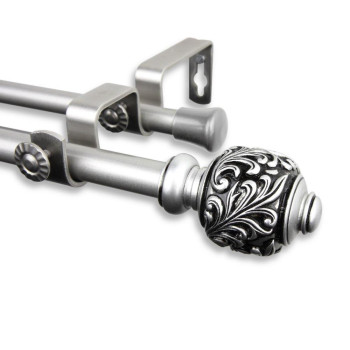 Rod Desyne Home Decorative Tilly Double Curtain Rod 4884 Inch Satin Nickel