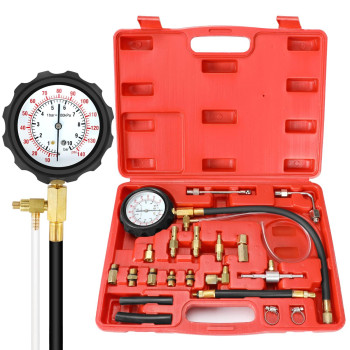 Betooll 0140Psi Fuel Injector Injection Pump Pressure Tester Gauge Kit Car Tools Master