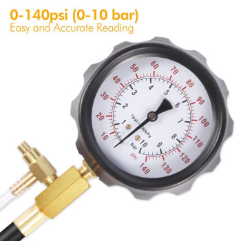 Betooll 0140Psi Fuel Injector Injection Pump Pressure Tester Gauge Kit Car Tools Master