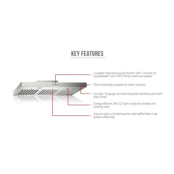 Kobe Rax2142Sqb1 Under Cabinet Range Hood 42Inch Stainless Steel