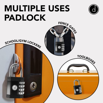 Padlock Combination Lock 4 Digit For Gym Lock School Locker Lock Outdoor Gate Fence And Storage Combo Lock Locks For Lo