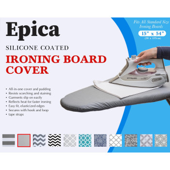 Epica Ironing Board Cover And Pad Standard Size 15X54 Padded Ironing Board Covers Heat Reflective Coating Elastic Edge Thic