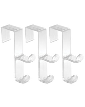 Interdesign Over Door Organizer Hook For Coats Hats Robes Clothes Or Towels Double Hook Clear Pack Of 3