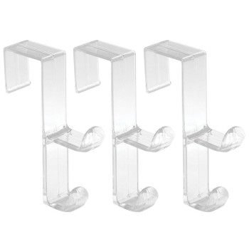 Interdesign Over Door Organizer Hook For Coats Hats Robes Clothes Or Towels Double Hook Clear Pack Of 3