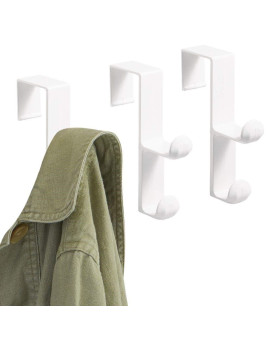 Idesign Over The Door Plastic Dual Hook Hanger For Coats Jackets Hats Robes Towels Ideal For Bathroom Bedroom Mudroom Se