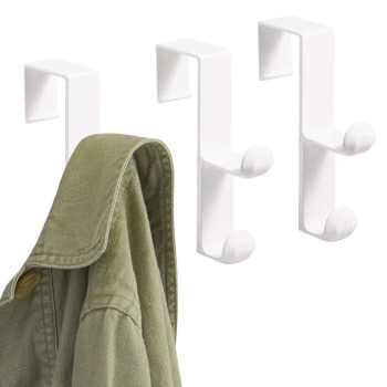 Idesign Over The Door Plastic Dual Hook Hanger For Coats Jackets Hats Robes Towels Ideal For Bathroom Bedroom Mudroom Se