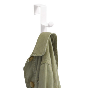 Idesign Over The Door Plastic Dual Hook Hanger For Coats Jackets Hats Robes Towels Ideal For Bathroom Bedroom Mudroom Se