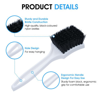 Nanoskin 85Inch Deep Clean Stiff Scrub Brush For Carpets Floor Mats Black Nylon Professional Automotive Detailing Home C