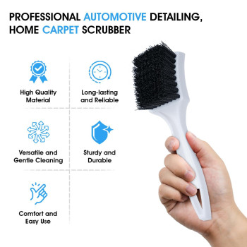 Nanoskin 85Inch Deep Clean Stiff Scrub Brush For Carpets Floor Mats Black Nylon Professional Automotive Detailing Home C