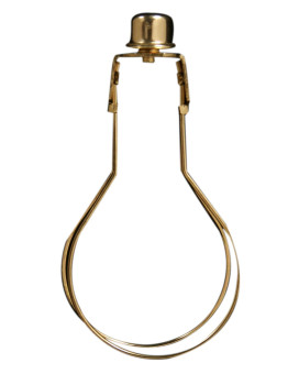 Royal Designs Inc Cl2001Br1 Heavy Duty Lampshade Clip Adapter With Finial For Round Light Bulbs 1Pack Polished Brass