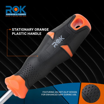 Pozi 2 Screwdriver Chrome Shaft In Black With Orange Handle Rokpozi