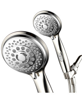 Hotelspa 7Setting Ultraluxury Handheld Showerhead With Patented Onoff Pause Switch Brushed Nickelchrome