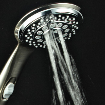 Hotelspa 7Setting Ultraluxury Handheld Showerhead With Patented Onoff Pause Switch Brushed Nickelchrome