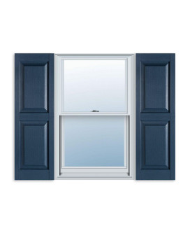 15 Inch X 47 Inch Standard Raised Panel Exterior Vinyl Shutter Bedford Blue Pair