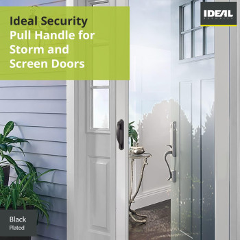 Ideal Security Door Handle With Keyed Deadbolt For Storm And Screen Doors Black 4Piece Set