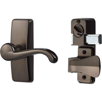 Ideal Security Door Lever With Deadbolt Lock For Storm And Screen Doors Oil Rubbed Bronze 2Piece Set