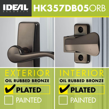 Ideal Security Door Lever With Deadbolt Lock For Storm And Screen Doors Oil Rubbed Bronze 2Piece Set