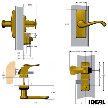 Ideal Security Door Lever With Deadbolt Lock For Storm And Screen Doors Oil Rubbed Bronze 2Piece Set