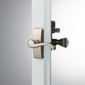 Ideal Security Door Lever With Deadbolt Lock For Storm And Screen Doors Satin Nickel 2Piece Set