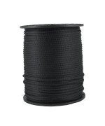 316 Inch Black Dacron Polyester Rope 500 Foot Spool Solid Braid Industrial Grade High Uv And Abrasion Resistance Low