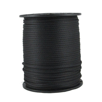 316 Inch Black Dacron Polyester Rope 500 Foot Spool Solid Braid Industrial Grade High Uv And Abrasion Resistance Low