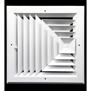 14 X 14 In Hvac Vent Cover 3 Way Extruded Aluminum Ceiling Diffuser Square Outer Dimensions 17 Width